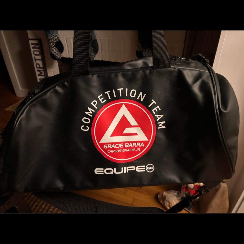 Adidas Equipe Gracie Barra Jiu Jitsu Competition Team Black Sports Duffel Bag - Picture 3 of 6
